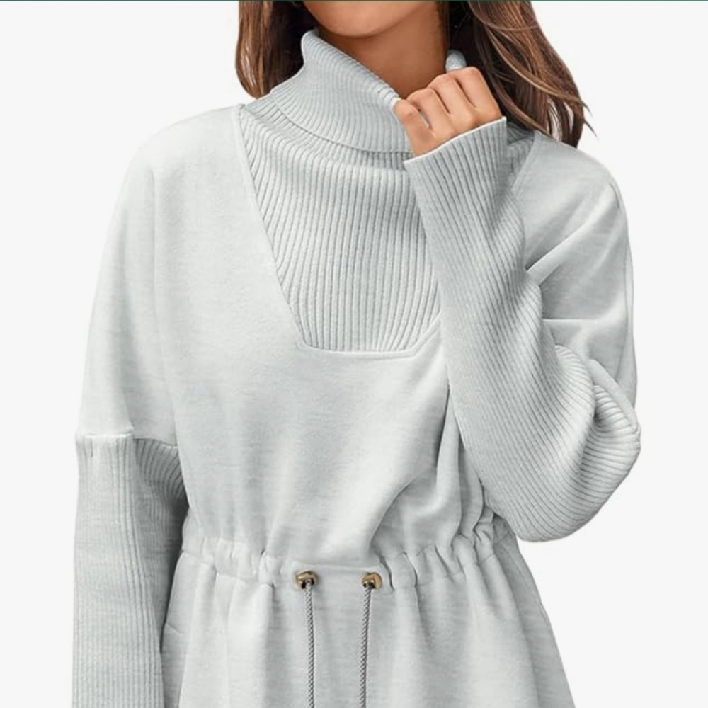 Women Gray  Sweater And Black Sweater